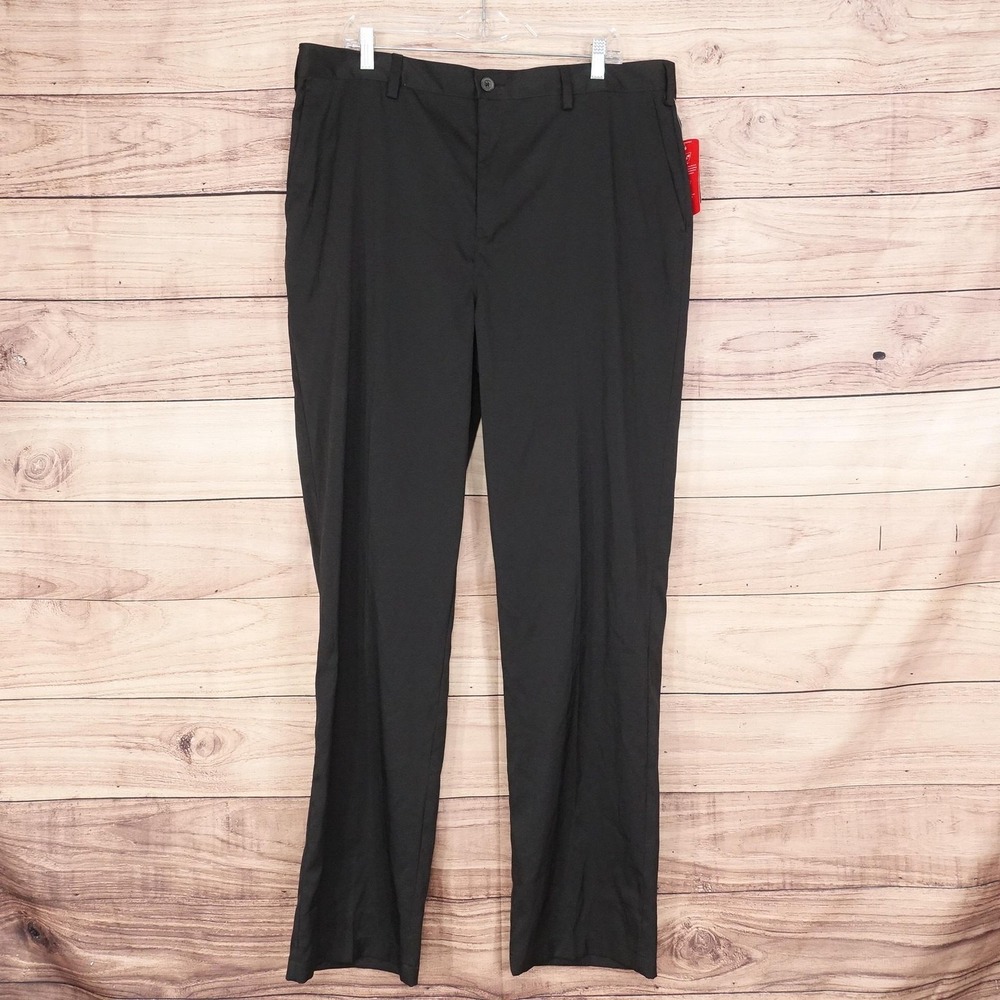 New! BCG Golf Pants Mens 38x34 Black Regular Fit Stretch Tru-Wick Performance